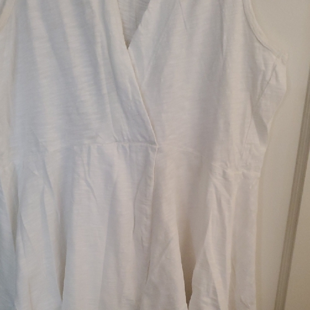 Left of Center White Wrap Sleeveless Bodysuit - Picture 2 of 4